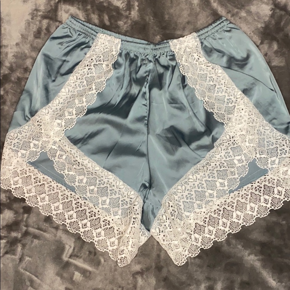 Silk and lace shorts